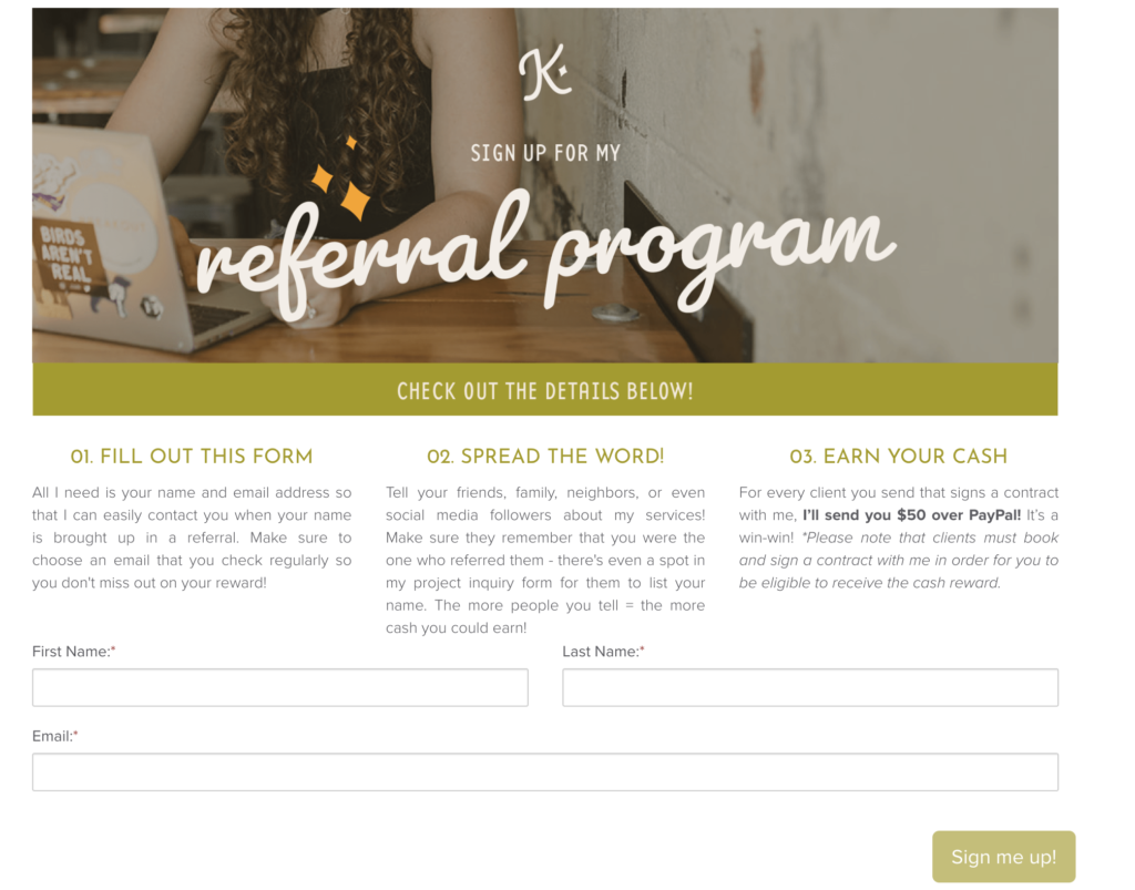 Get new clients with a referral program