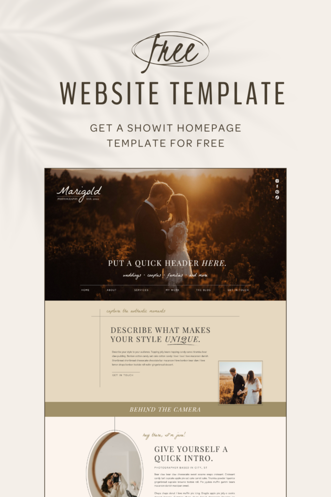 FREE Showit website template